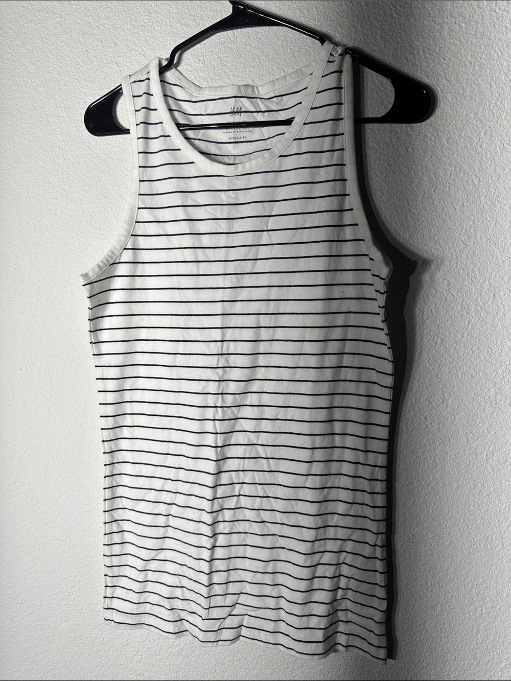 Brand New H&M White Tank Top with Black Stripes